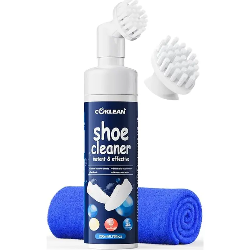 6.76-Oz Water-Free Foam Shoe Cleaner W/Brush & Towel 1