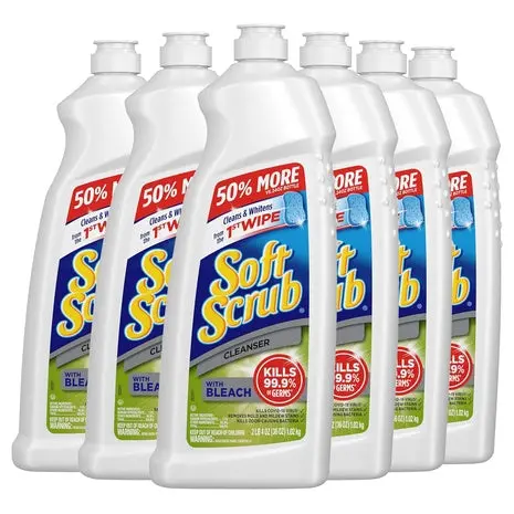 6 Bottles Soft Scrub Antibacterial Cleaner With Bleach 1