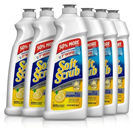 6 Bottles Soft Scrub Lemon All-Purpose Cleaner 1