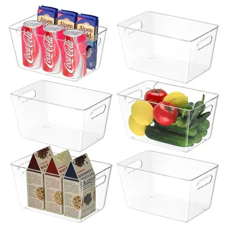 6 Clear Storage Organizer Bins 1