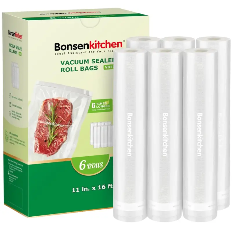 6-Count 11" X 16" Bonsenkitchen Vacuum Sealer Rolls 1