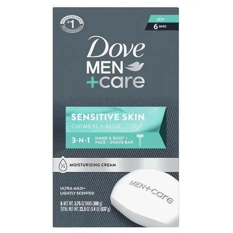 6 Dove Men's Care Sensitive Skin Bar Soap 1