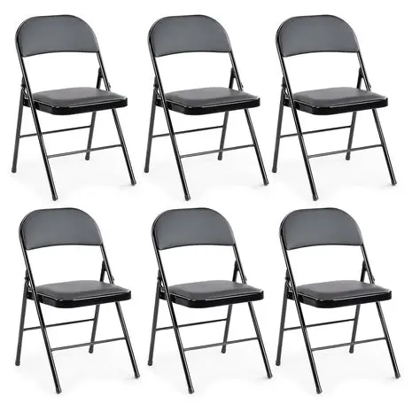 6 Folding Chairs With Padded Cushion And Back 1
