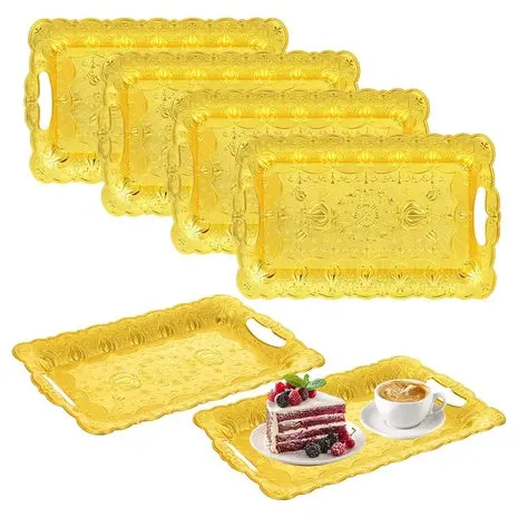 6 Gold Serving Trays 1