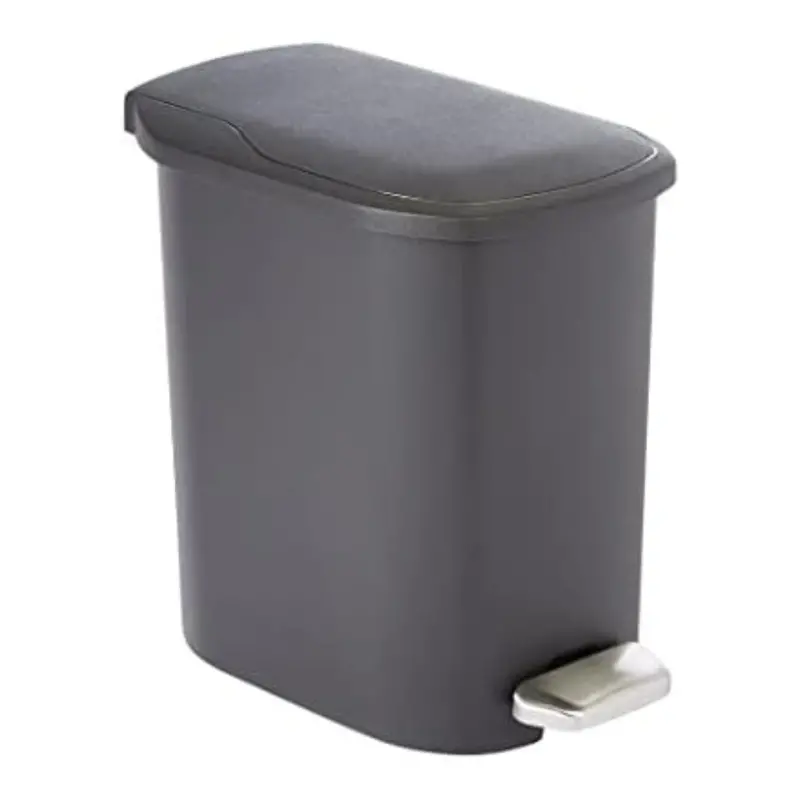 6 L Amazon Basics Plastic Rectangular Trash Can 1