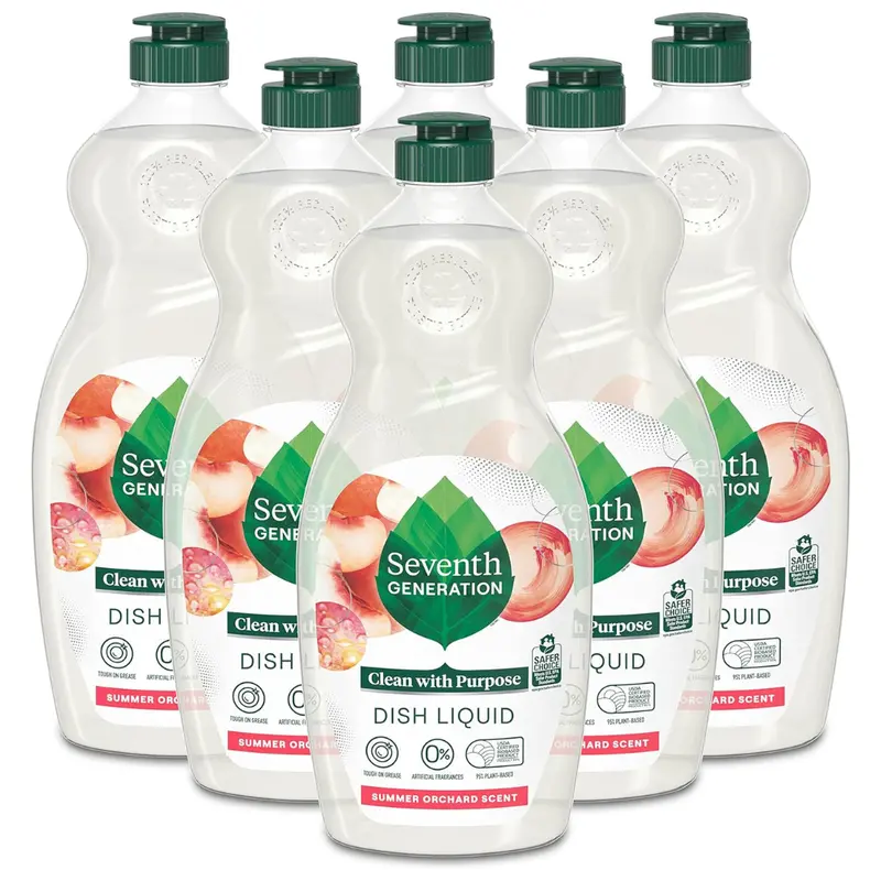 6-Pack 19Oz Seventh Generation Dish Soap Liquid Orchard Scent 1