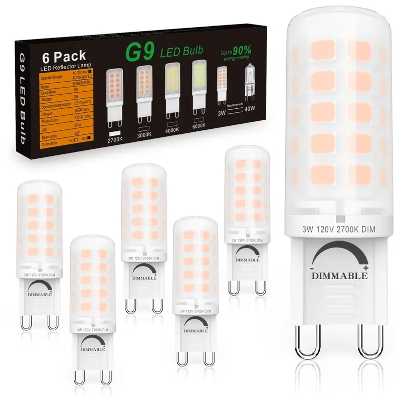 6-Pack 40 Watt T4 G9 2700K Soft Warm Led Bulb 1