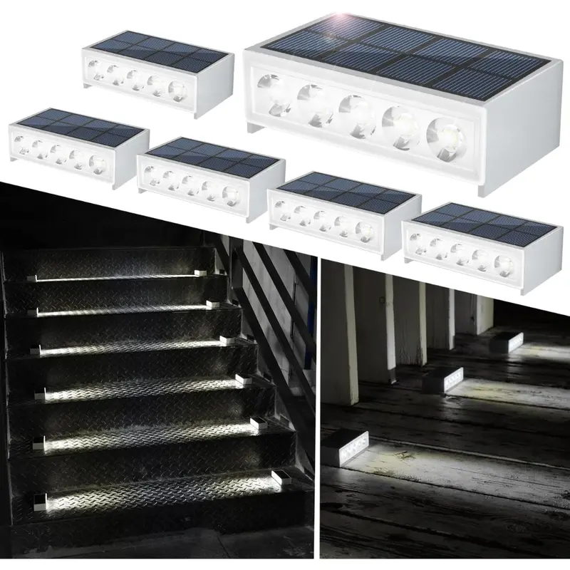 6-Pack 6000K Waterproof Led Solar Stair Lights 1