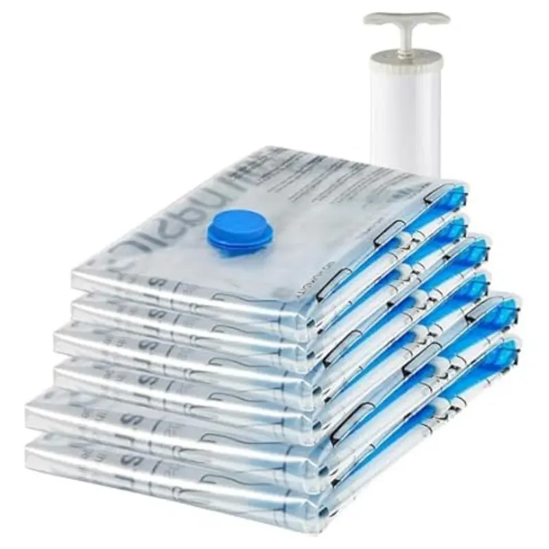 6-Pack Amazon Basics Vacuum Compression Storage Bags With Hand Pump 1