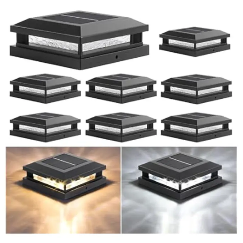 6-Pack Bosceos 2 Modes 16Leds Bright Solar Post Cap Lights 1