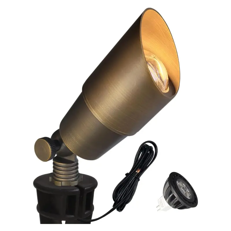 6-Pack Brass Landscape Spotlights With Led Bulb (Bronze) 1