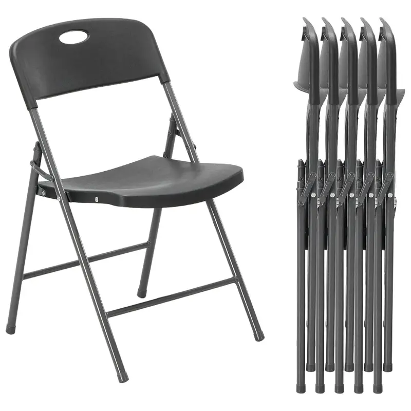 6-Pack Dumos Heavy Duty With Ergonomic Back Folding Chairs 1