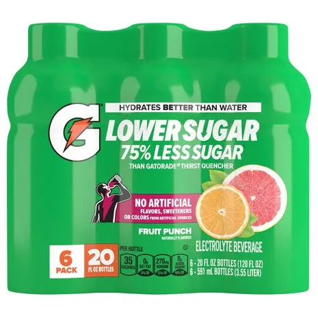 6-Pack Gatorade Lower Sugar Fruit Punch + $2.50 Walmart Cash 1