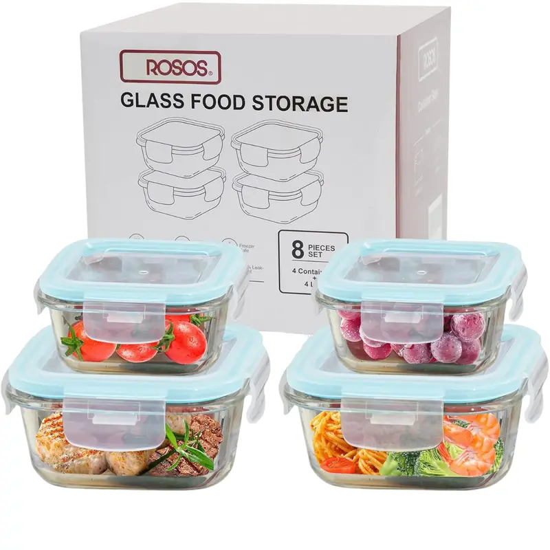 6-Pack Glass Food Storage Containers With Lids 1