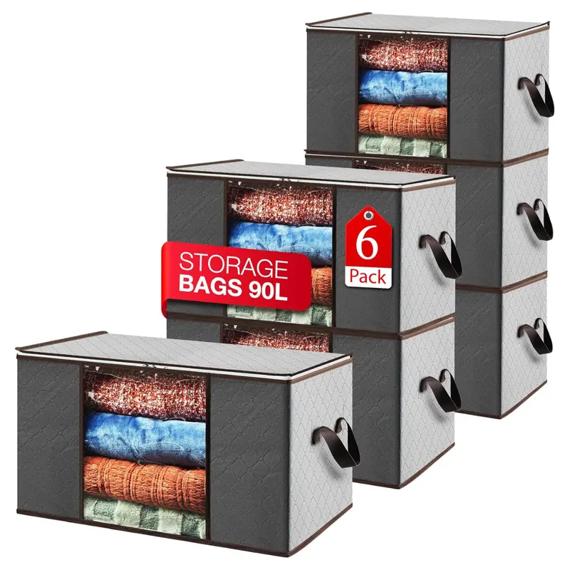 6-Pack Large 90L Collapsible Organizers 1