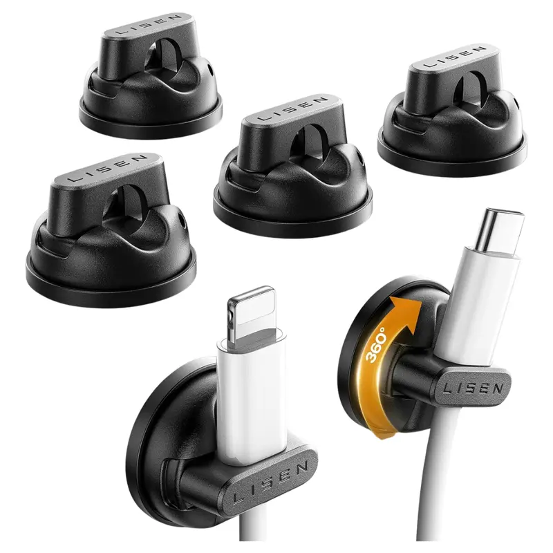 6-Pack Lisen Magnetic Rotatable Cord Holder 1