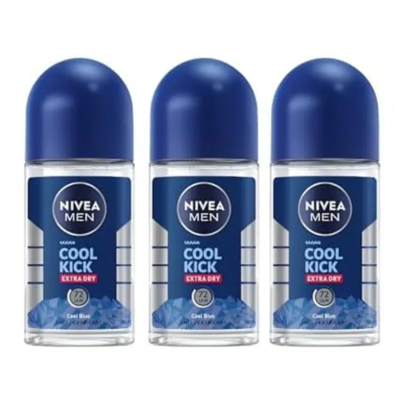 6-Pack Nivea Men Cool Kick Anti-Perspirant Roll-On Deodorant (50Ml) 1