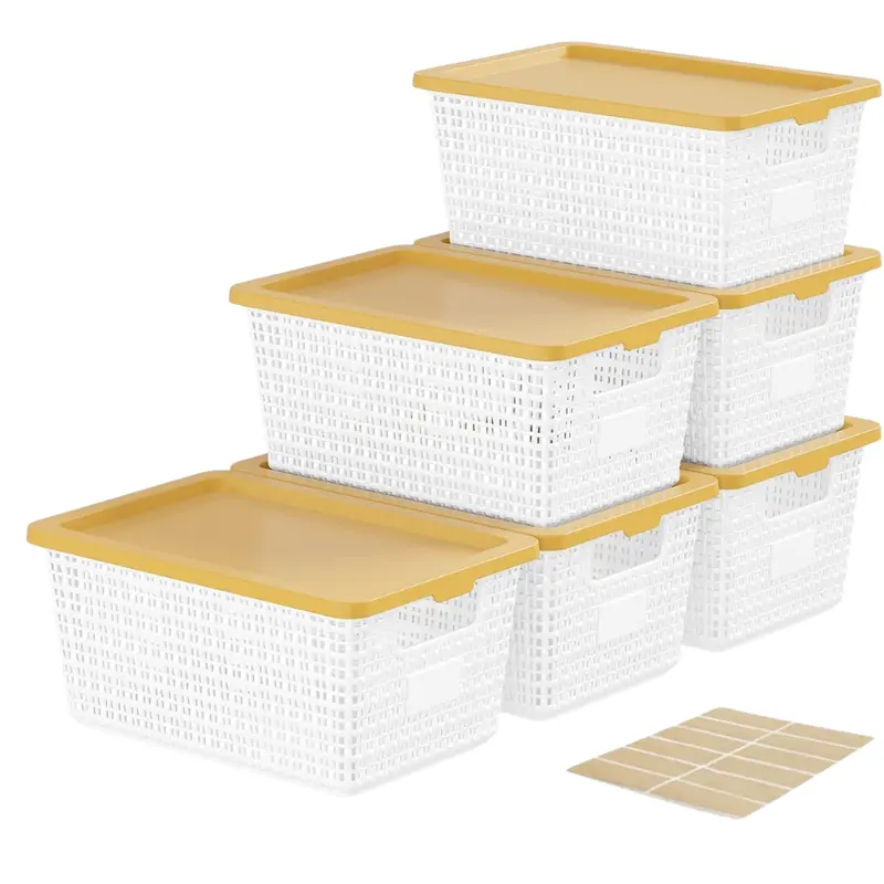 6-Pack Plastic Storage Bins With Latching Lids 1