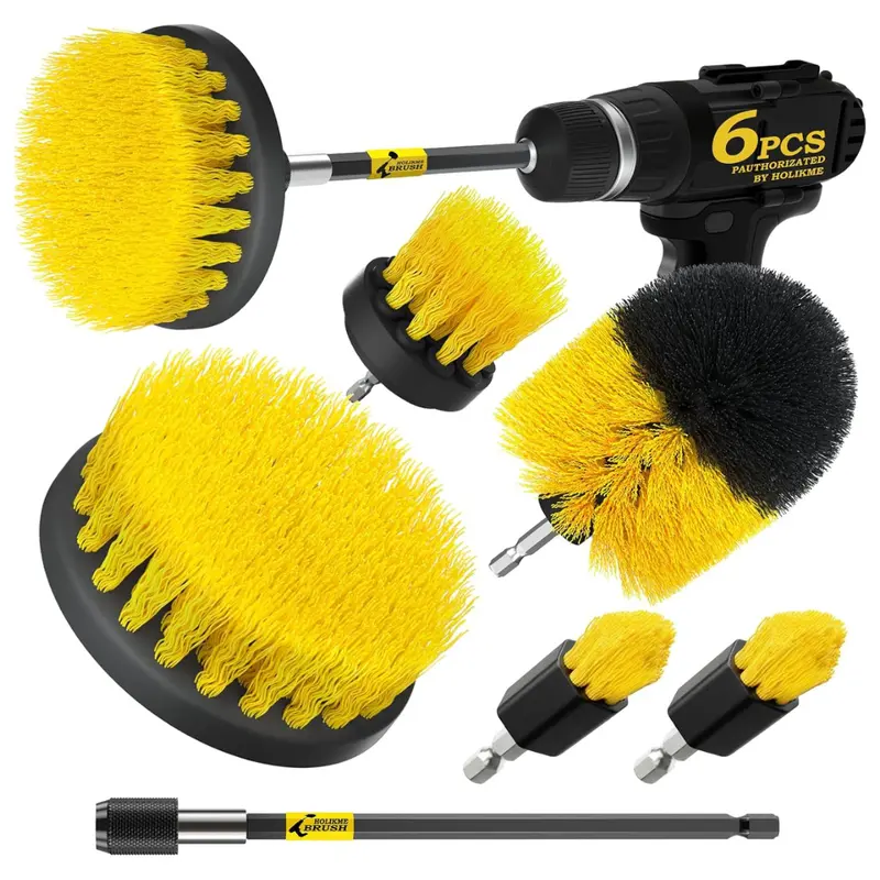 6-Pack Power Scrubber Cleaning Brush Extended Set 1