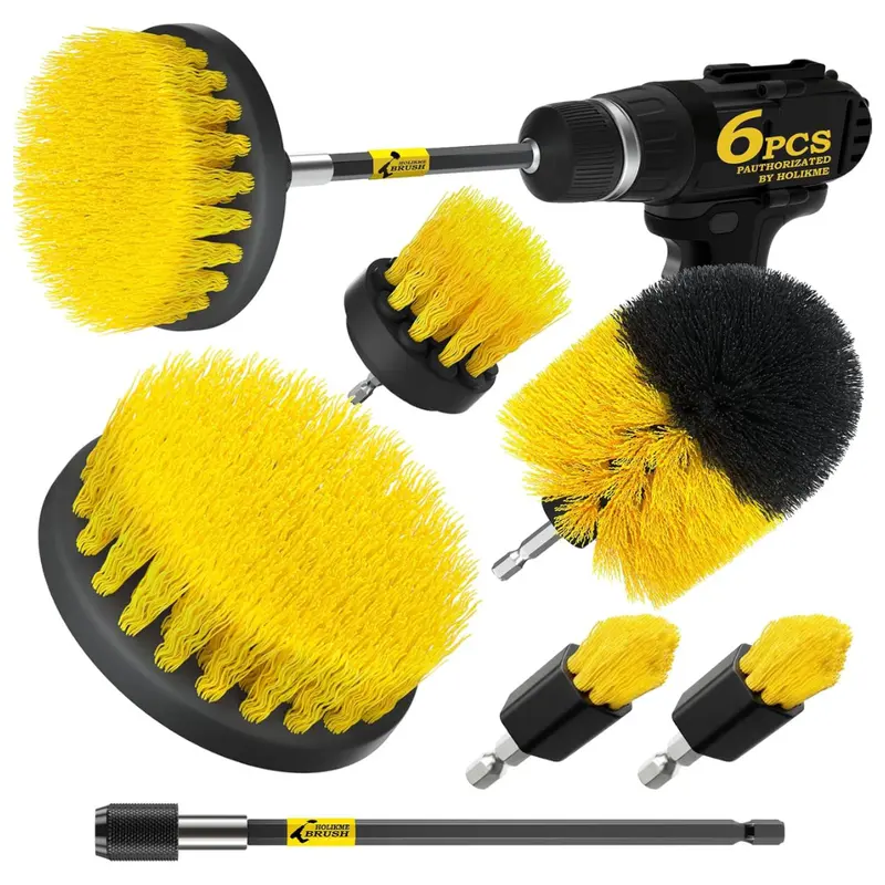 6-Pack Power Scrubber Cleaning Brush Extended Set 1