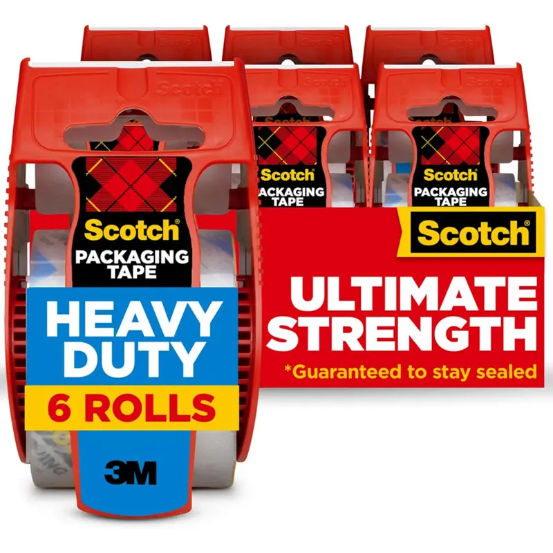 6-Pack Scotch Heavy Duty Ultimate Strength Packaging Tape W/ Dispenser 1
