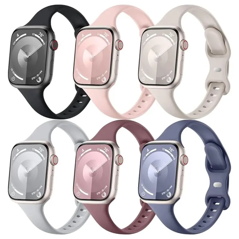 6 Pack Thin Bands Compatible With Apple Watch 1