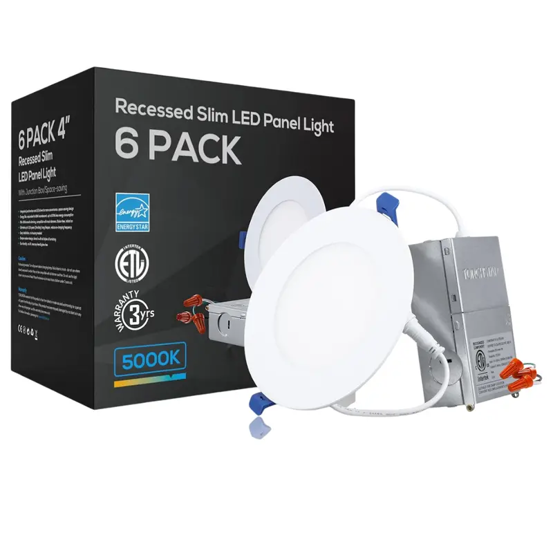 6-Pack Torchstar 4" Slim Recessed Lighting With Junction Box 1