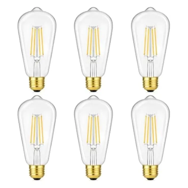 6-Pack Verron 6W (60W Eq) 800Lm Vintage Led Edison Bulbs 1