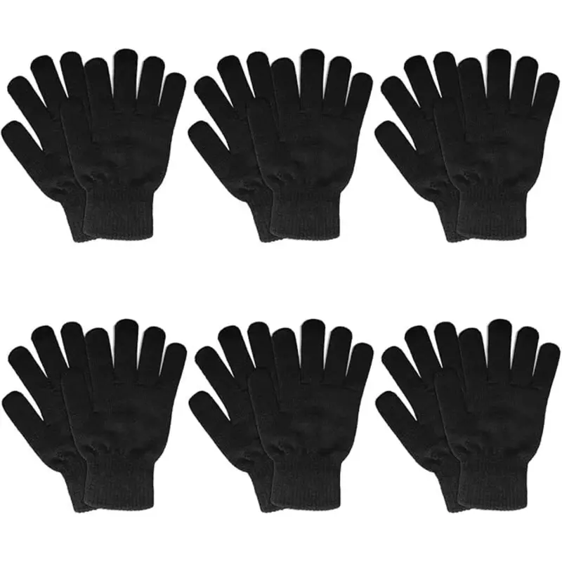 6-Pairs Clod Weather Thermal Stretchy Thin Magic Gloves 1