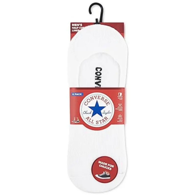 6-Pairs Converse Men's No-Show Sock (White) 1