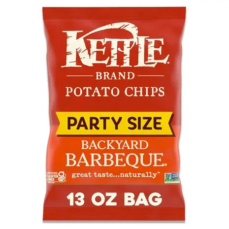 6 Party Size Bags Kettle Backyard Barbeque Chips 1