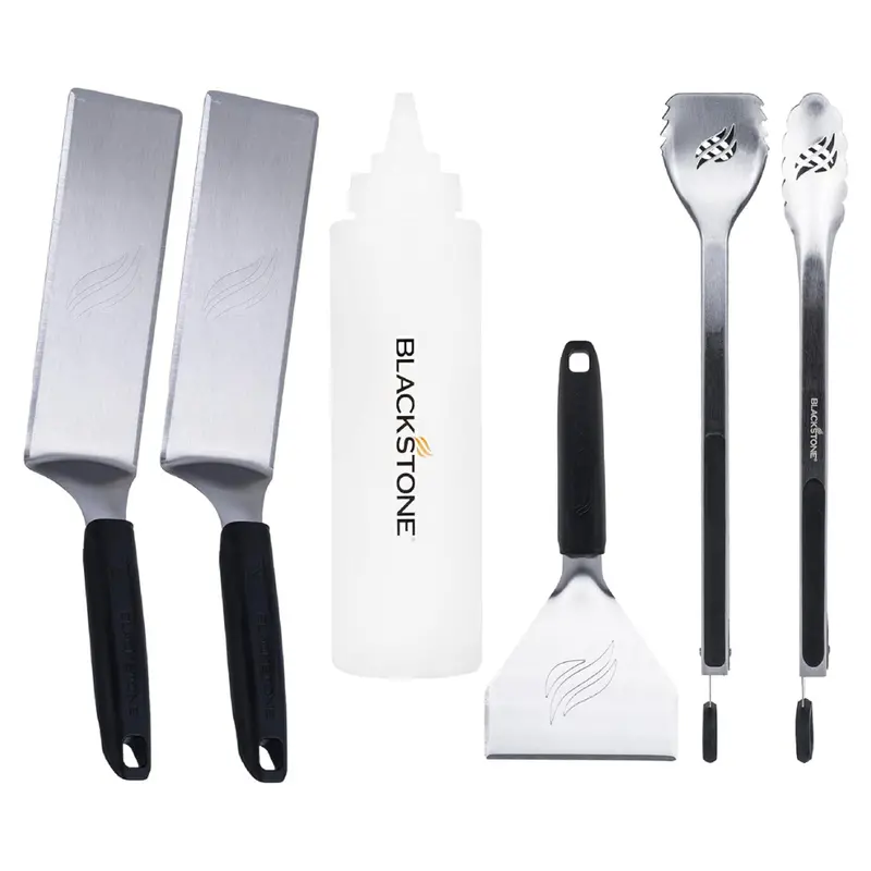 6-Piece Blackstone Deluxe Stainless Steel Griddle Cooking Tool Kit 1