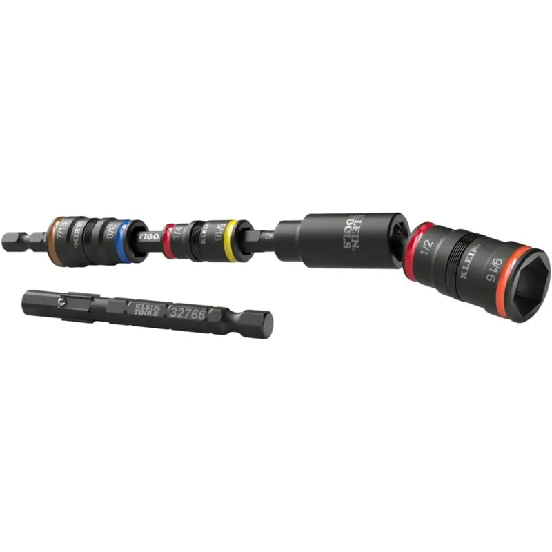 6-Piece Klein Tools 32984 Impact Socket Set With Swivel Adapter 1