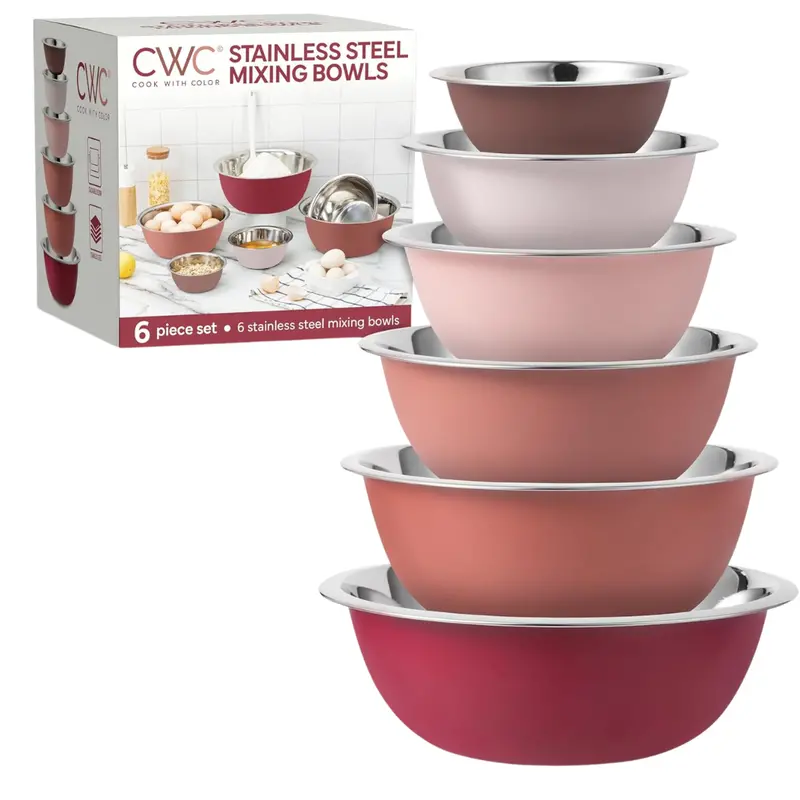 6-Piece Stainless Steel Nesting Mixing Bowls Set 1