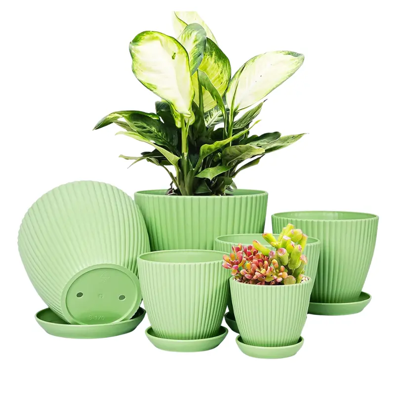 6-Piece Thick And Durable Plastic Flower Pots 1