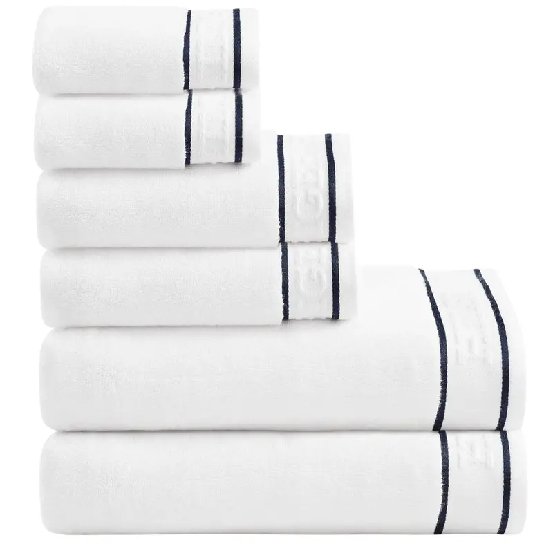 6-Piece Tommy Hilfiger Ultra Soft & Quick Dry Cotton Towel Set 1