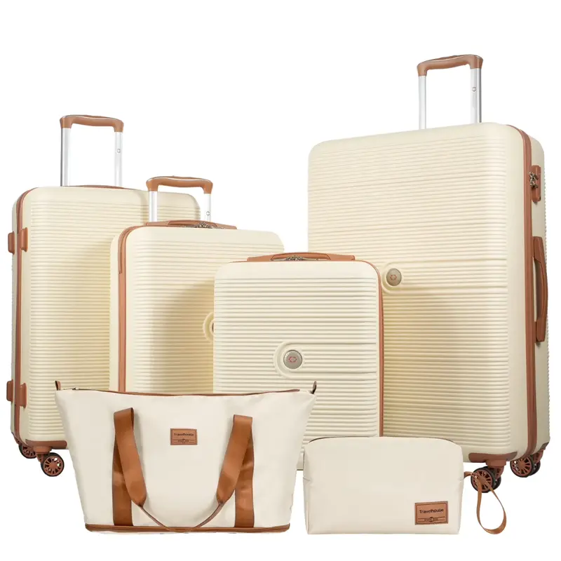 6-Piece Travelhouse Hardside Luggage Set With Spinner Wheels 1
