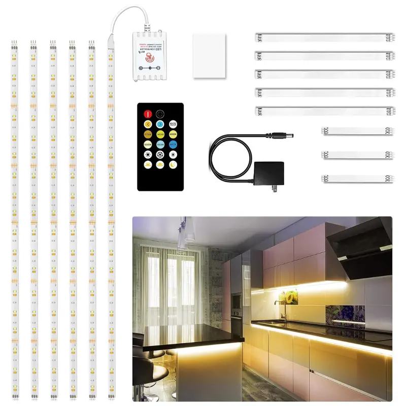 6-Pieces 9.8Ft Led Strip 2700K-6500K Cabinet Lights 1