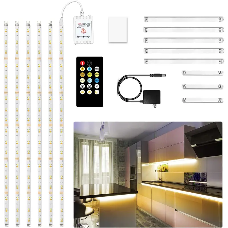 6-Pieces 9.8Ft Led Strip 2700K-6500K Cabinet Lights 1