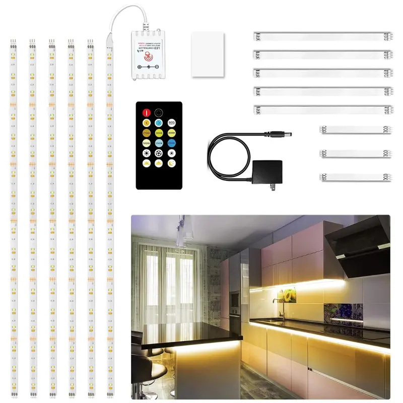 6-Pieces 9.8Ft Led Strip 2700K-6500K Cabinet Lights 1