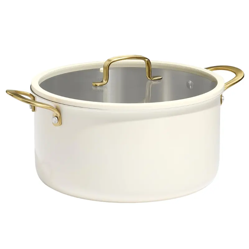 6-Qt Tri-Ply Stainless Steel Stock Pot With Lid " White 1
