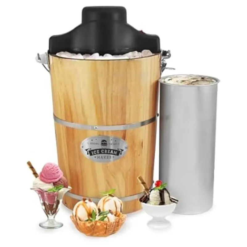 6 Quart Elite Gourmet Wood Bucket Electric Ice Cream Maker 1