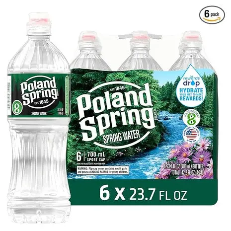6 Sport Cap Poland Spring Water Bottles 1