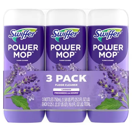 6 Swiffer Powermop Lavender Floor Cleaning Solution Bottles 1