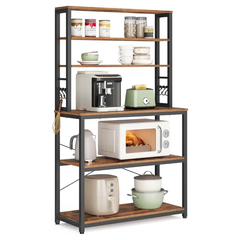 6-Tier Kitchen Shelves Coffee Bar & 31.5" Baker's Rack 1