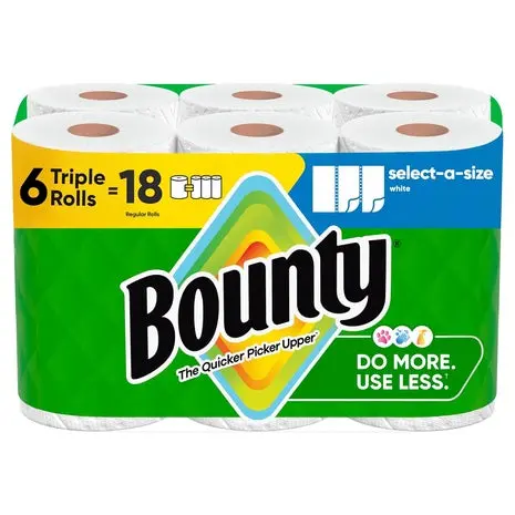 6 Triple Rolls (=18 Reg) Bounty Select-A-Size Paper Towels 1