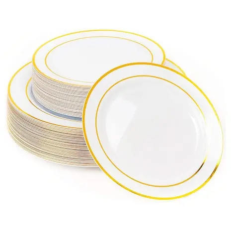 60 Dinner & Dessert Plastic Plates 1