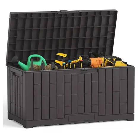 60-Gallon Lockable Resin Outdoor Storage Box 1