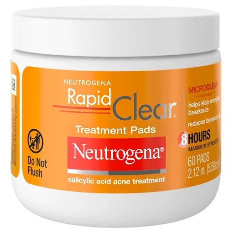 60 Neutrogena Rapid Clear Maximum Strength Acne Treatment Pads 1