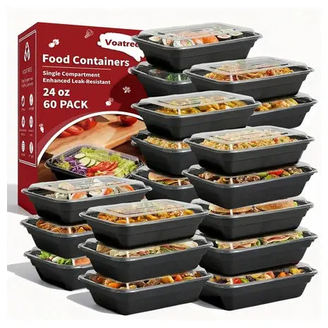 60-Pack Meal Prep Containers With Lids On Sale (24Oz, 32Oz Or 38Oz) 1